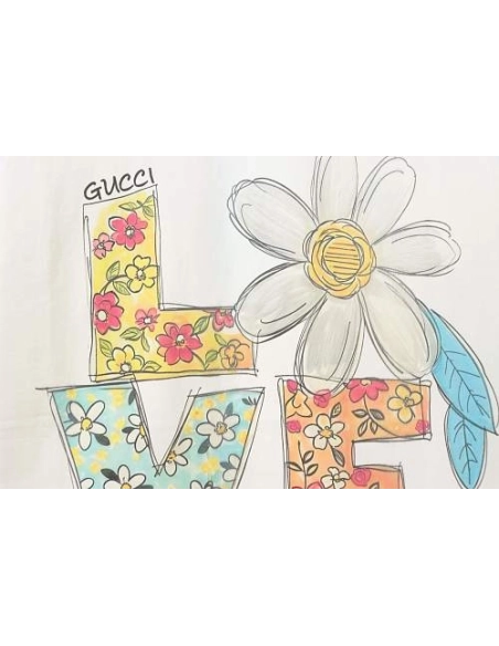 Gucci Cartoon Floral Love T-Shirt,Gucci T-shirts,T-Shirts,CLOTHES