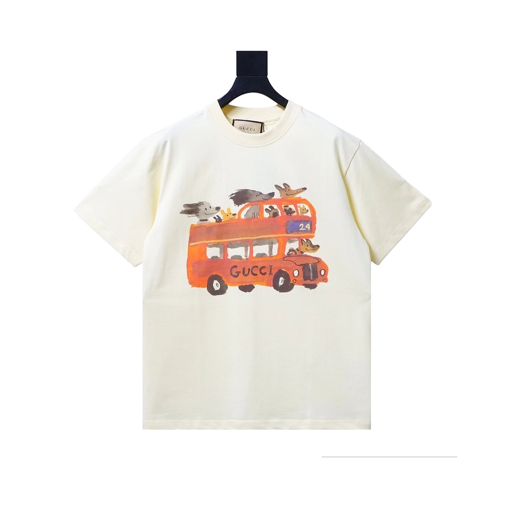 Gucci Cartoon Animal Bus T-Shirt,Gucci T-shirts,T-Shirts,CLOTHES