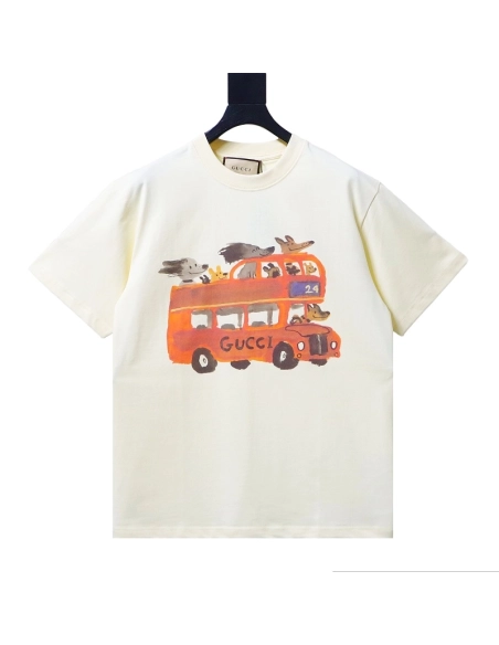 Gucci Cartoon Animal Bus T-Shirt,Gucci T-shirts,T-Shirts,CLOTHES