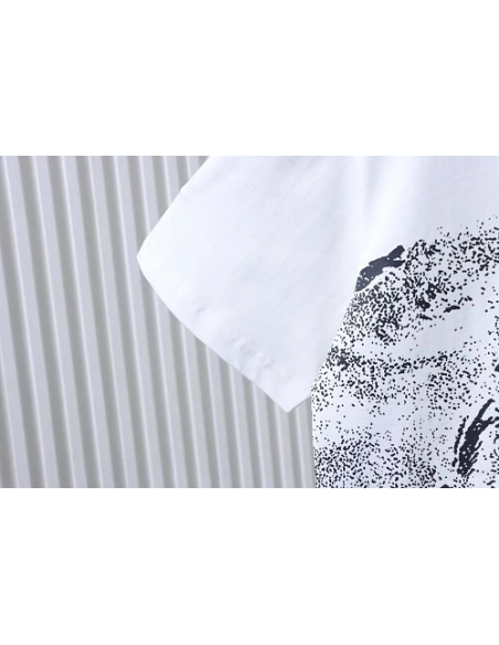 Moncler Ink-Style Mountain Print T-Shirt White,Moncler T-Shirts,T-Shirts,CLOTHES
