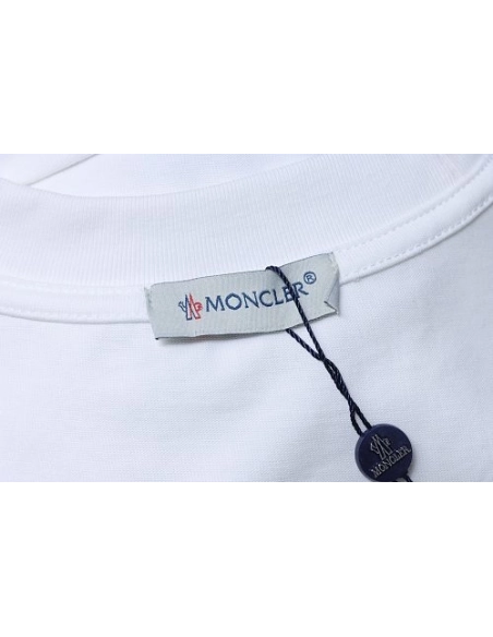 Moncler Ink-Style Mountain Print T-Shirt White,Moncler T-Shirts,T-Shirts,CLOTHES