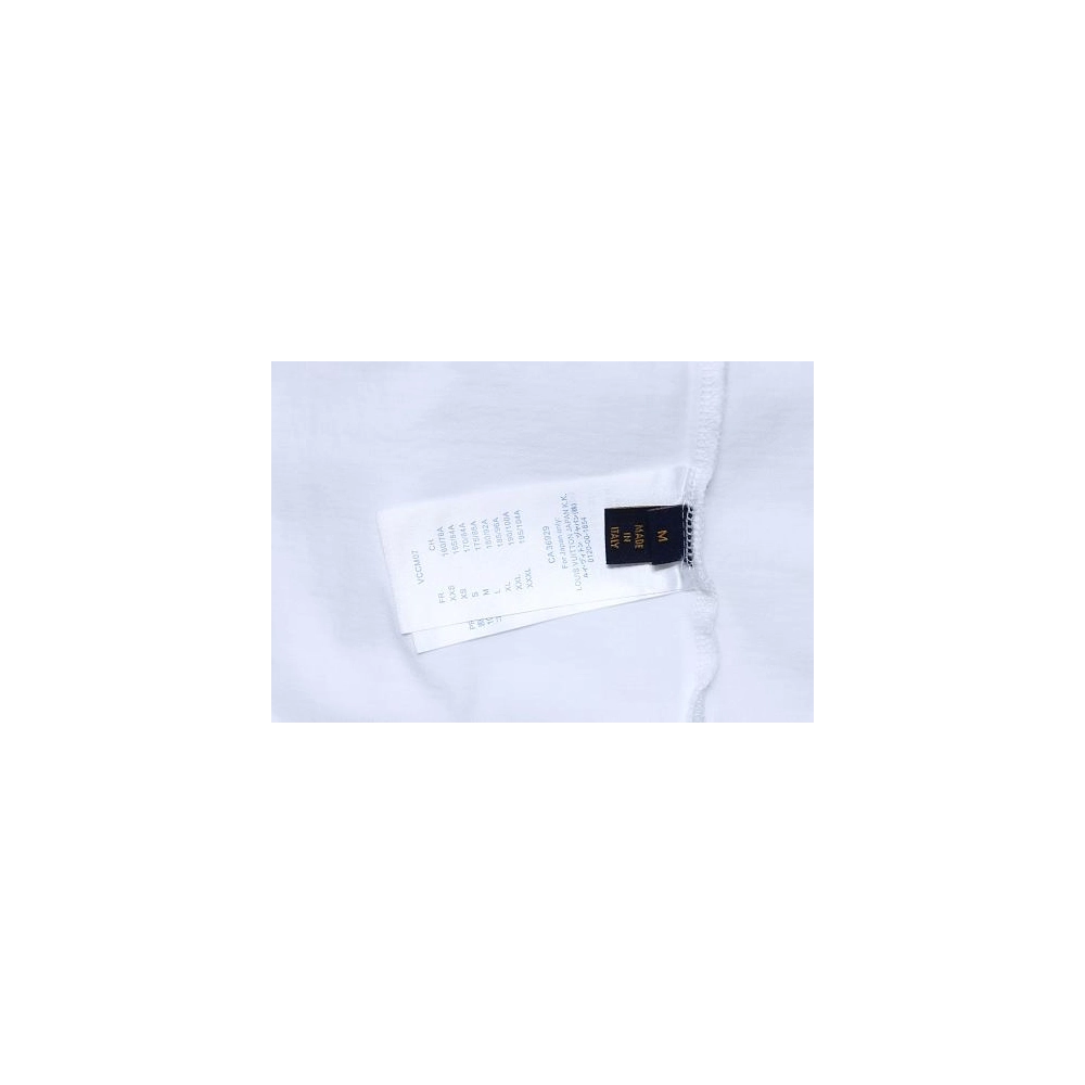 Louis Vuitton Distressed Denim Patchwork Embroidered T-Shirt White,Louis Vuitton T-Shirts,T-Shirts,CLOTHES
