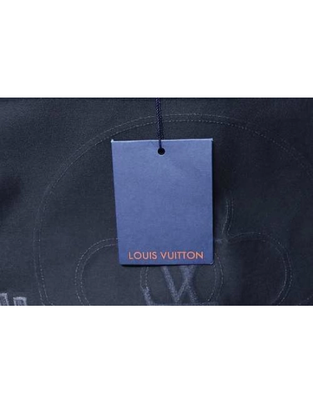 Louis Vuitton Distressed Denim Patchwork Embroidered T-Shirt Black,Louis Vuitton T-Shirts,T-Shirts,CLOTHES