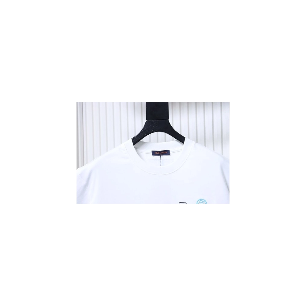 Louis Vuitton Back Four-Leaf Star-Flower Print T-Shirt White,Louis Vuitton T-Shirts,T-Shirts,CLOTHES