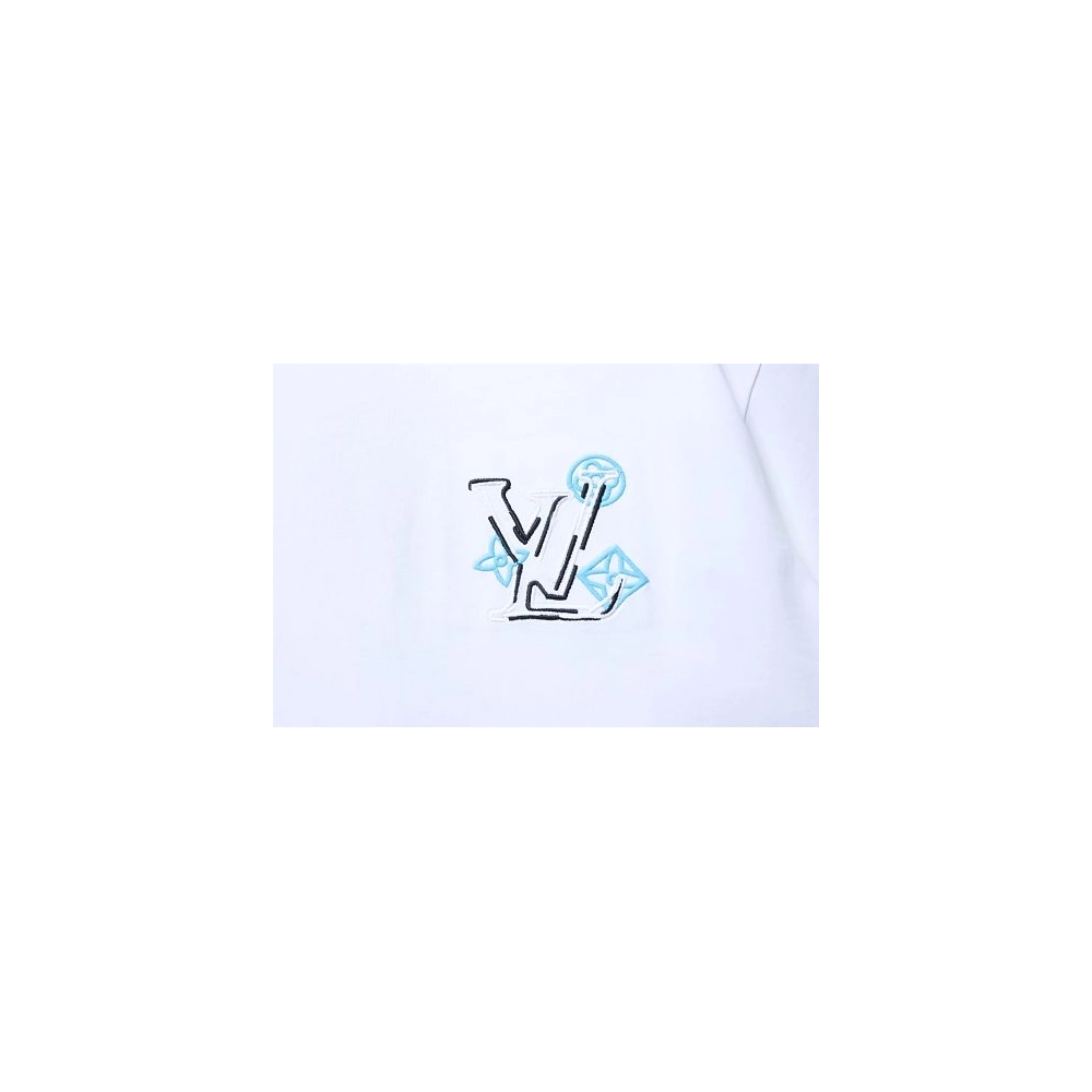 Louis Vuitton Back Four-Leaf Star-Flower Print T-Shirt White,Louis Vuitton T-Shirts,T-Shirts,CLOTHES