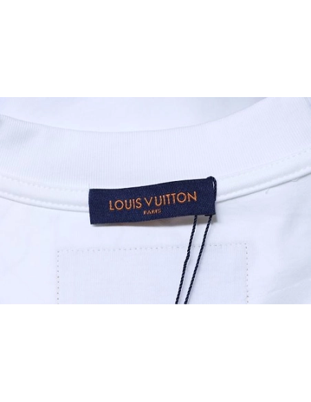 Louis Vuitton Back Four-Leaf Star-Flower Print T-Shirt White,Louis Vuitton T-Shirts,T-Shirts,CLOTHES