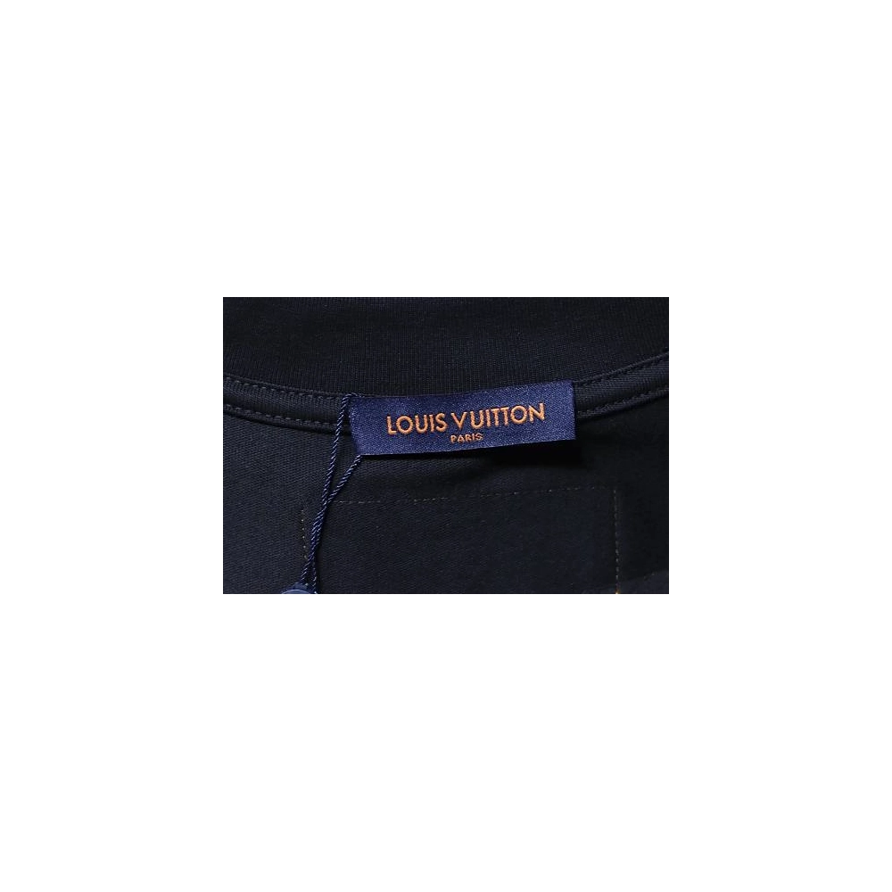 Louis Vuitton Back Four-Leaf Star-Flower Print T-Shirt Black,Louis Vuitton T-Shirts,T-Shirts,CLOTHES