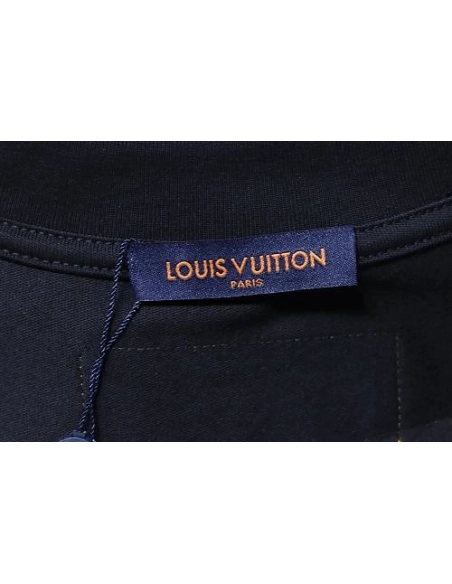 Louis Vuitton Back Four-Leaf Star-Flower Print T-Shirt Black,Louis Vuitton T-Shirts,T-Shirts,CLOTHES