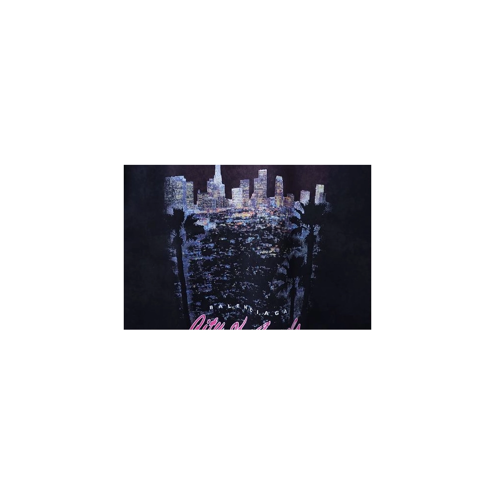 Balenciaga City Nightscape Print Short Sleeve Vest Black,Balenciaga T-Shirts,T-Shirts,CLOTHES