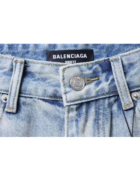 Balenciaga Denim Shorts with Fringed Hems,Balenciaga Shorts,Shorts,CLOTHES