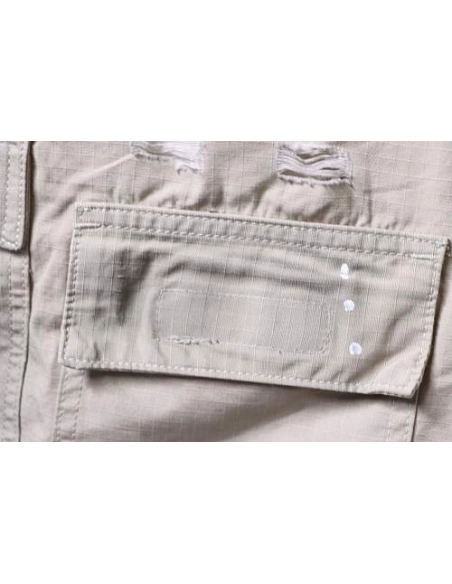 Balenciaga Distressed Plaid-Pocket Denim Shorts,Balenciaga Shorts,Shorts,CLOTHES