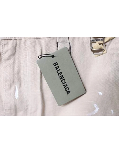 Balenciaga Distressed Plaid-Pocket Denim Shorts,Balenciaga Shorts,Shorts,CLOTHES