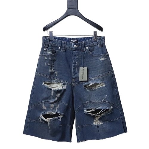 Balenciaga High Summer Distressed Denim Shorts,Balenciaga Shorts,Shorts,CLOTHES