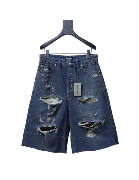 Balenciaga High Summer Distressed Denim Shorts,Balenciaga Shorts,Shorts,CLOTHES