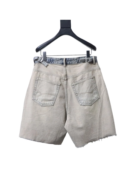 Balenciaga Reversible Distressed Denim Shorts,Balenciaga Shorts,Shorts,CLOTHES