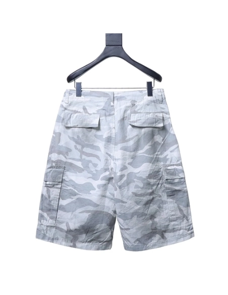 Balenciaga White and Gray Camouflage Shorts,Balenciaga Shorts,Shorts,CLOTHES