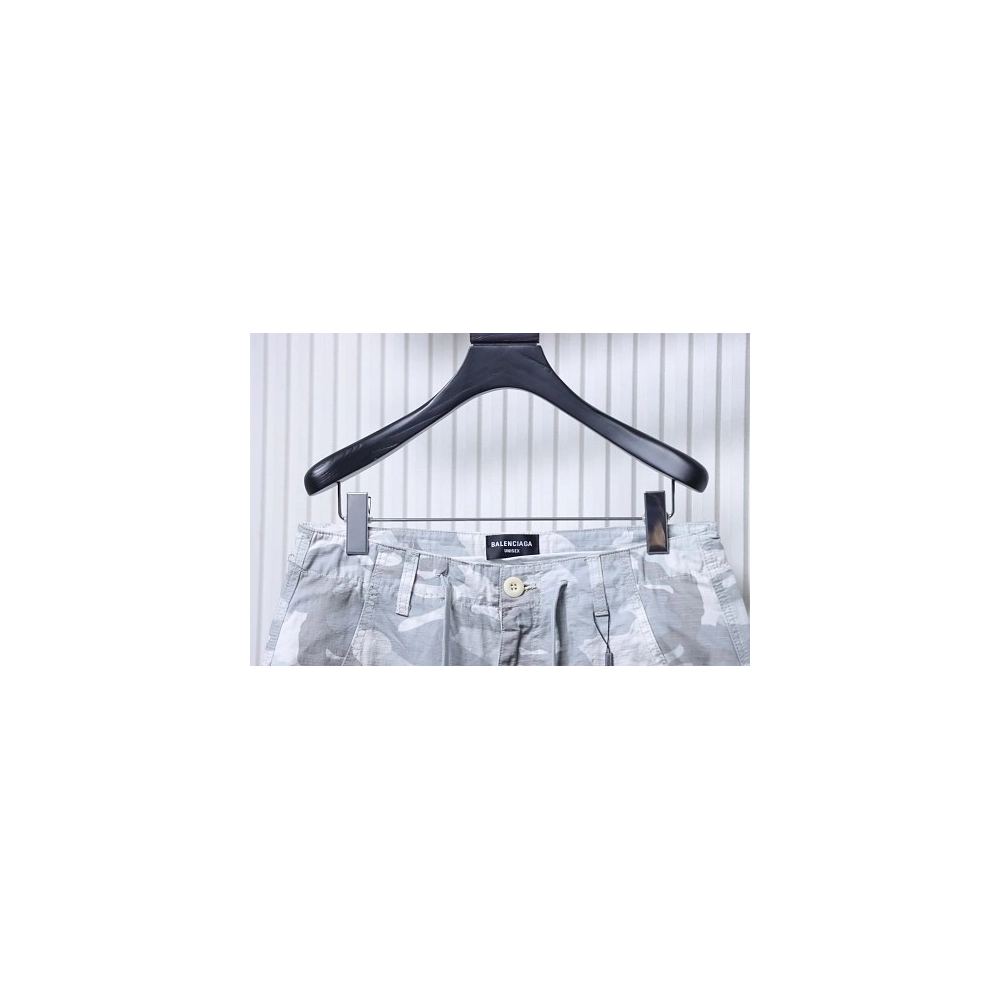 Balenciaga White and Gray Camouflage Shorts,Balenciaga Shorts,Shorts,CLOTHES
