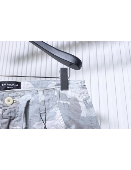 Balenciaga White and Gray Camouflage Shorts,Balenciaga Shorts,Shorts,CLOTHES