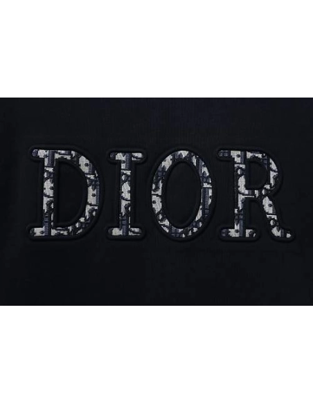 Dior CD Letter Applique T-Shirt Black,Dior T-Shirts,T-Shirts,CLOTHES