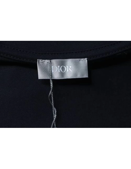 Dior CD Letter Applique T-Shirt Black,Dior T-Shirts,T-Shirts,CLOTHES