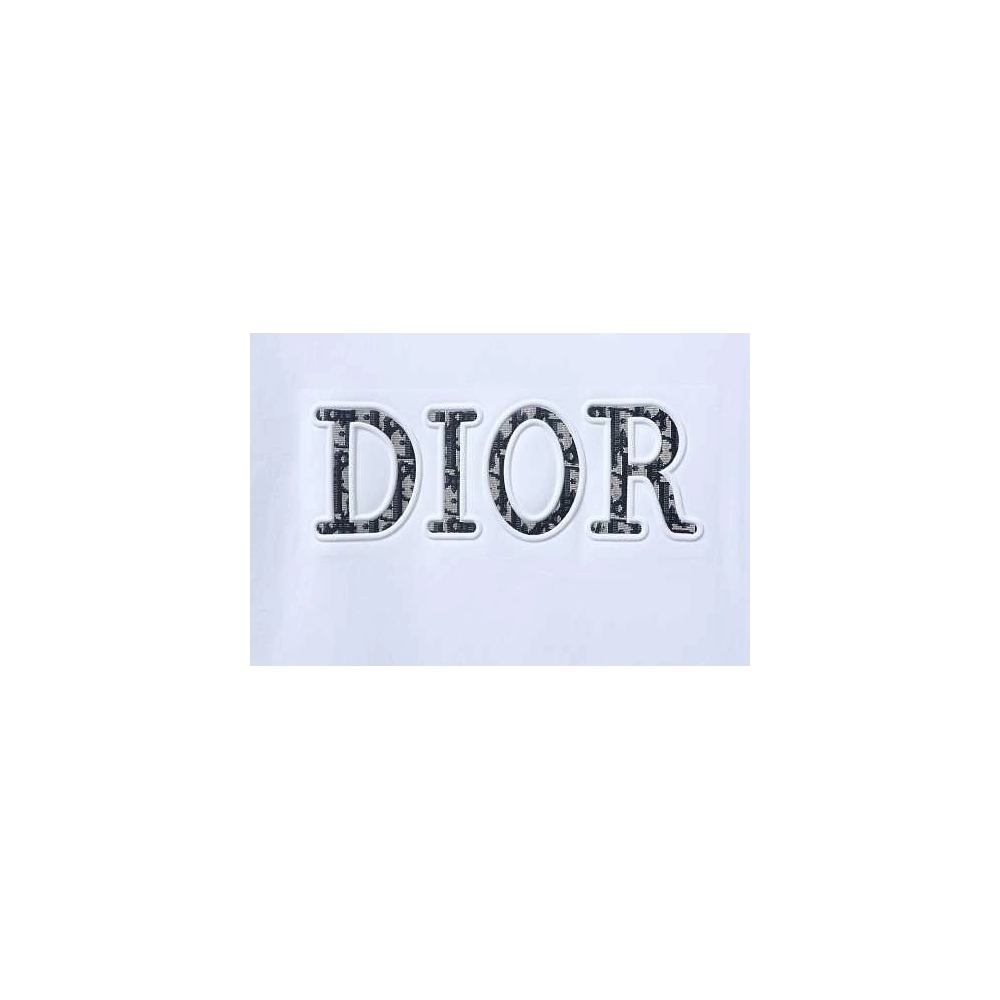 Dior CD Letter Applique T-Shirt White,Dior T-Shirts,T-Shirts,CLOTHES