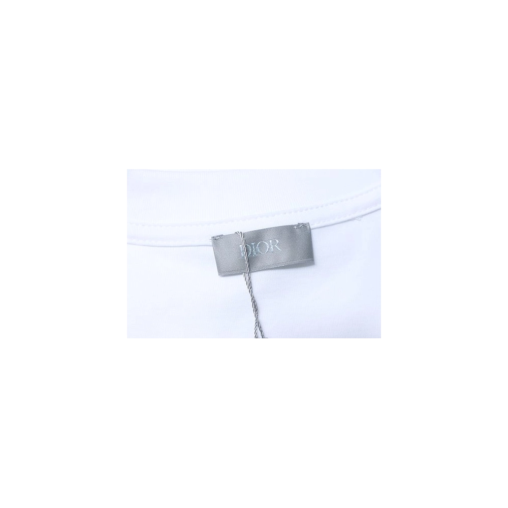 Dior CD Letter Applique T-Shirt White,Dior T-Shirts,T-Shirts,CLOTHES