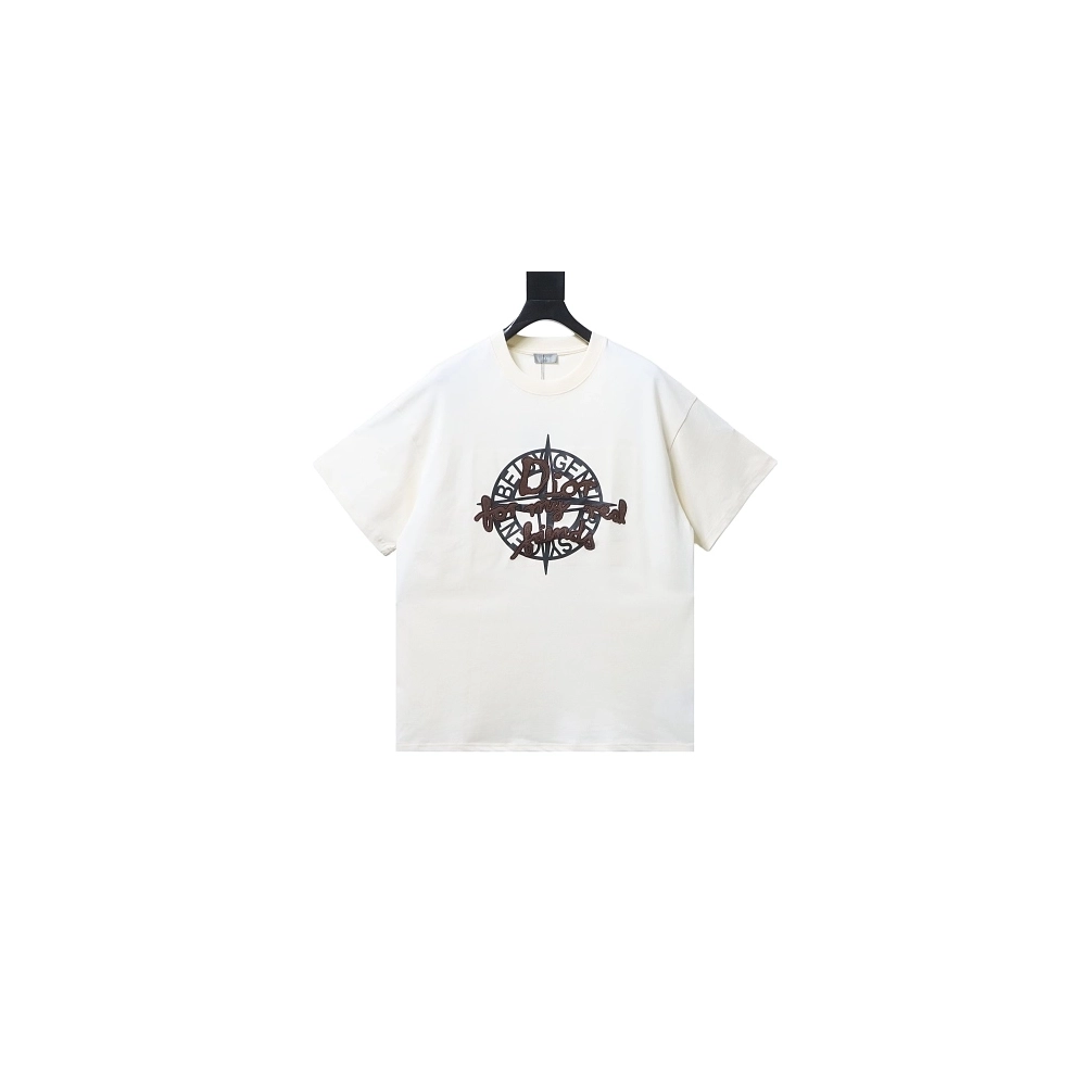 Dior Compass Print T-Shirt Apricot,Dior T-Shirts,T-Shirts,CLOTHES