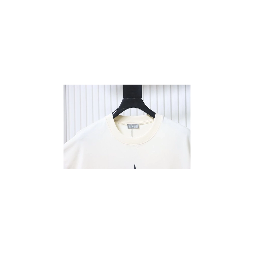 Dior Compass Print T-Shirt Apricot,Dior T-Shirts,T-Shirts,CLOTHES