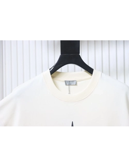 Dior Compass Print T-Shirt Apricot,Dior T-Shirts,T-Shirts,CLOTHES