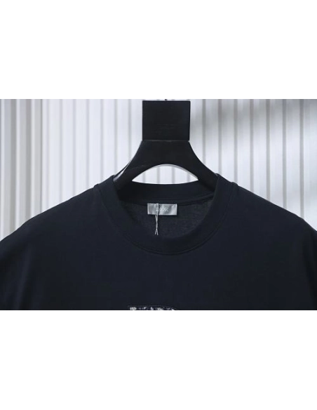 Dior Monogram Applique T-Shirt Black,Dior T-Shirts,T-Shirts,CLOTHES