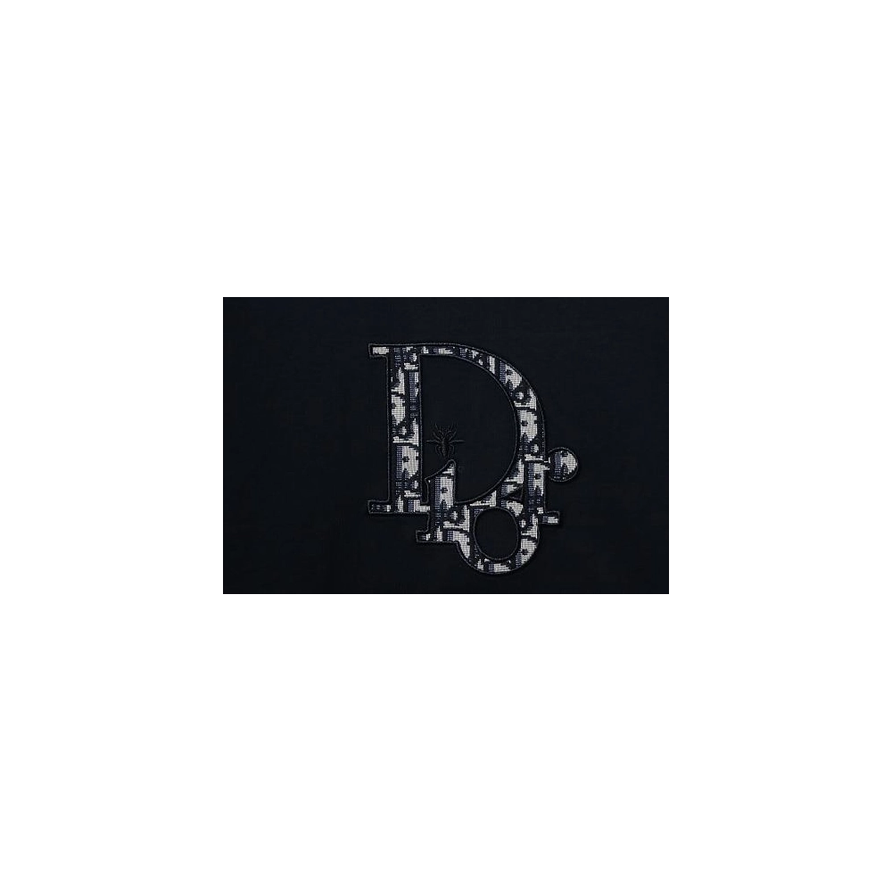 Dior Monogram Applique T-Shirt Black,Dior T-Shirts,T-Shirts,CLOTHES
