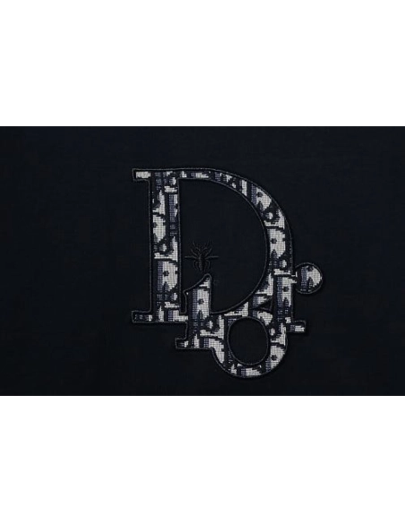 Dior Monogram Applique T-Shirt Black,Dior T-Shirts,T-Shirts,CLOTHES