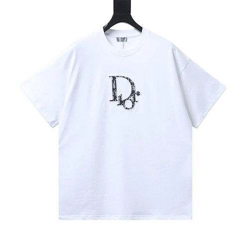 Dior Monogram Applique T-Shirt White,Dior T-Shirts,T-Shirts,CLOTHES