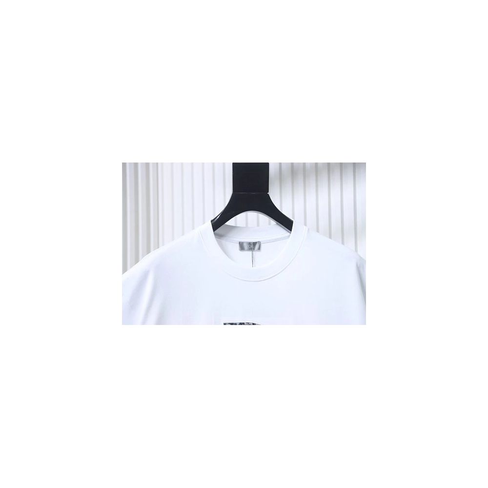 Dior Monogram Applique T-Shirt White,Dior T-Shirts,T-Shirts,CLOTHES