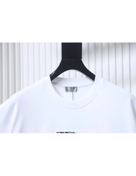 Dior Monogram Applique T-Shirt White,Dior T-Shirts,T-Shirts,CLOTHES