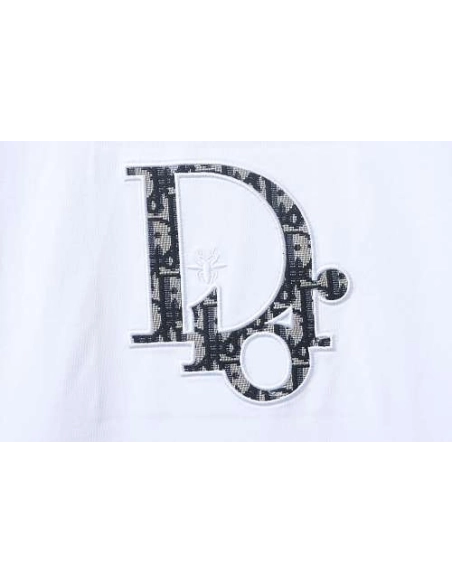 Dior Monogram Applique T-Shirt White,Dior T-Shirts,T-Shirts,CLOTHES