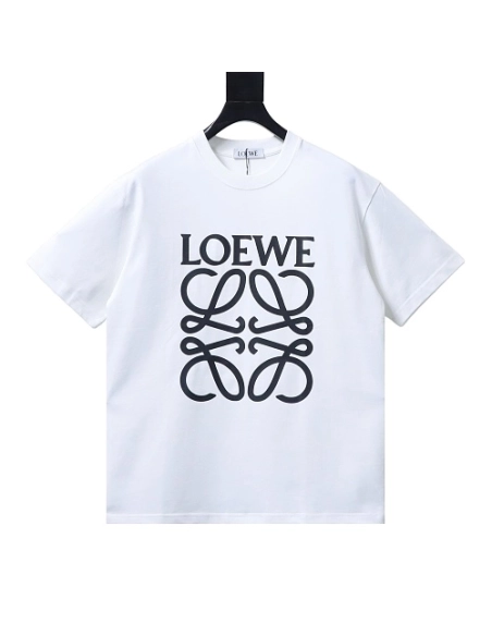 Loewe Four-leaf Clover Print T-Shirt White,Loewe T-Shirts,T-Shirts,CLOTHES
