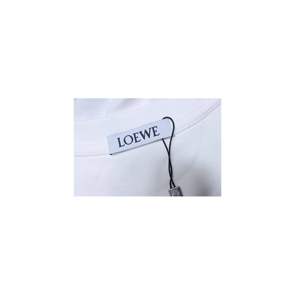 Loewe Four-leaf Clover Print T-Shirt White,Loewe T-Shirts,T-Shirts,CLOTHES