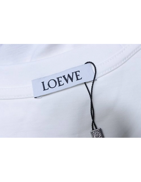 Loewe Four-leaf Clover Print T-Shirt White,Loewe T-Shirts,T-Shirts,CLOTHES