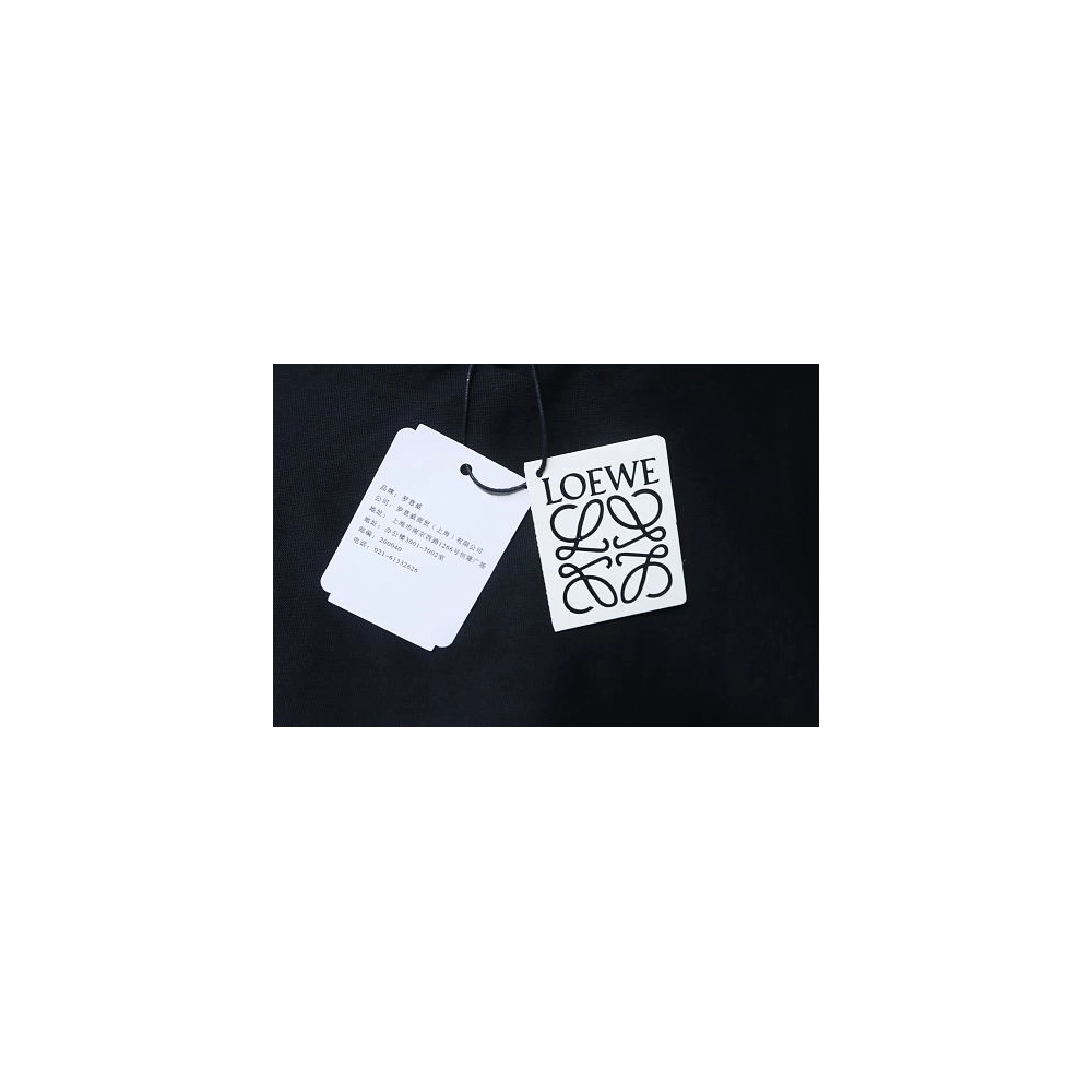 Loewe Line-style Letter Embroidery T-Shirt Black,Loewe T-Shirts,T-Shirts,CLOTHES