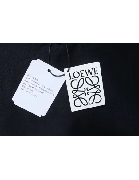 Loewe Line-style Letter Embroidery T-Shirt Black,Loewe T-Shirts,T-Shirts,CLOTHES