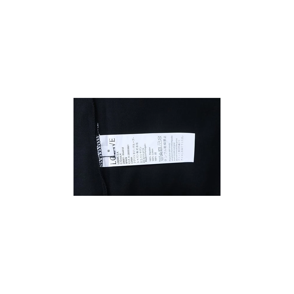Loewe Line-style Letter Embroidery T-Shirt Black,Loewe T-Shirts,T-Shirts,CLOTHES