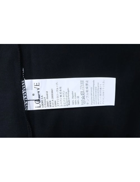 Loewe Line-style Letter Embroidery T-Shirt Black,Loewe T-Shirts,T-Shirts,CLOTHES