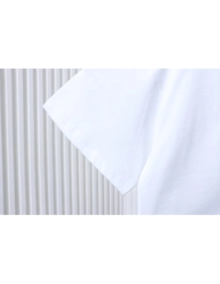Loewe Line-style Letter Embroidery T-Shirt White,Loewe T-Shirts,T-Shirts,CLOTHES