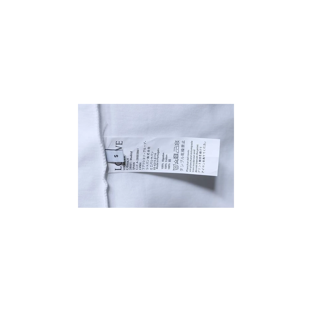 Loewe Line-style Letter Embroidery T-Shirt White,Loewe T-Shirts,T-Shirts,CLOTHES