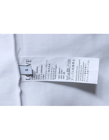 Loewe Line-style Letter Embroidery T-Shirt White,Loewe T-Shirts,T-Shirts,CLOTHES