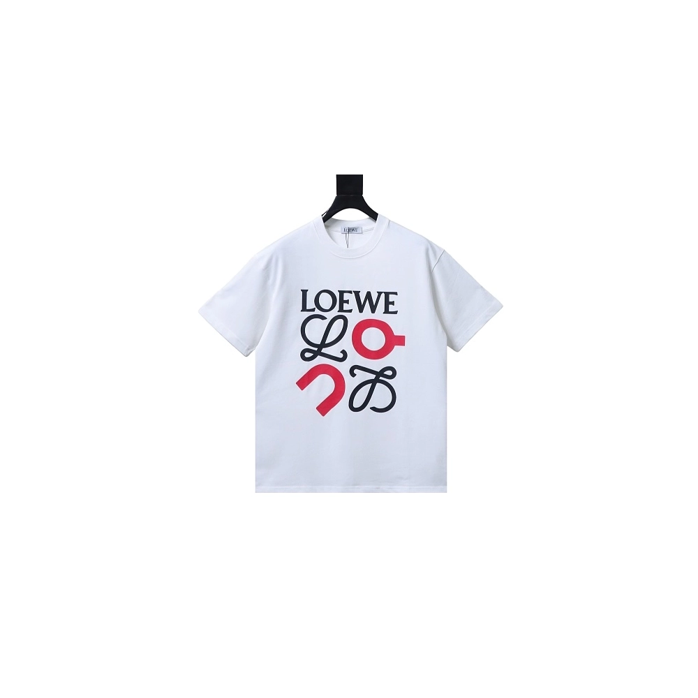 Loewe X ON Collaborative Graphic T-Shirt White,Loewe T-Shirts,T-Shirts,CLOTHES