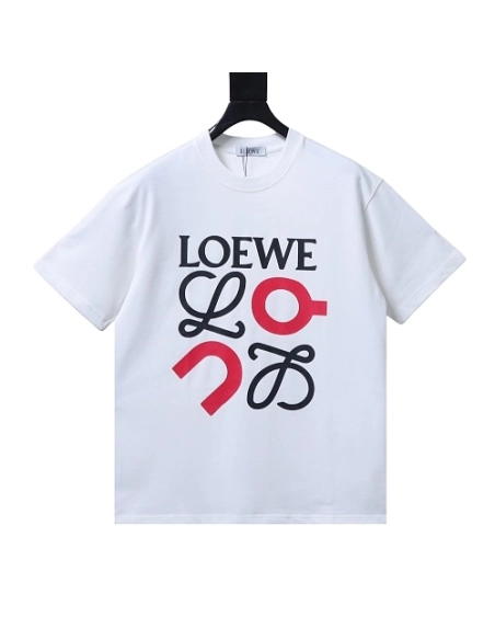 Loewe X ON Collaborative Graphic T-Shirt White,Loewe T-Shirts,T-Shirts,CLOTHES