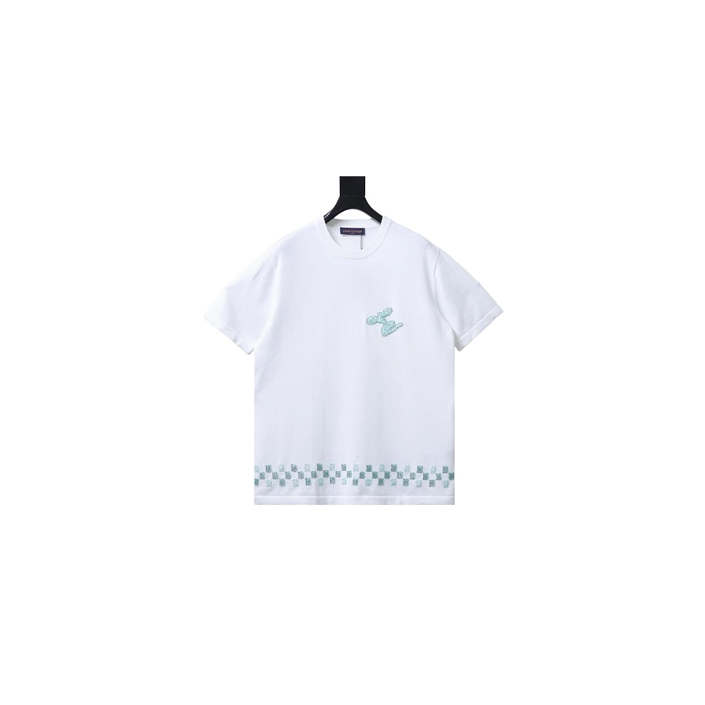 Louis Vuitton Beaded Letter Hem T-Shirt White,Louis Vuitton T-Shirts,T-Shirts,CLOTHES