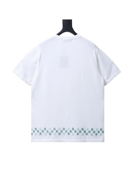 Louis Vuitton Beaded Letter Hem T-Shirt White,Louis Vuitton T-Shirts,T-Shirts,CLOTHES